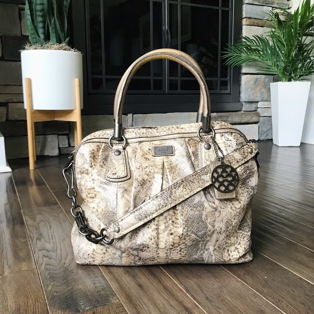 Coach Kristin Snakeskin Leather Satchel Gunmetal Hardware, 2010, 15364